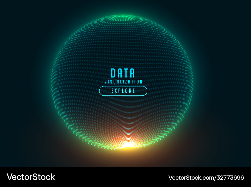 Glowing Particle Sphere Tech Background vector image
