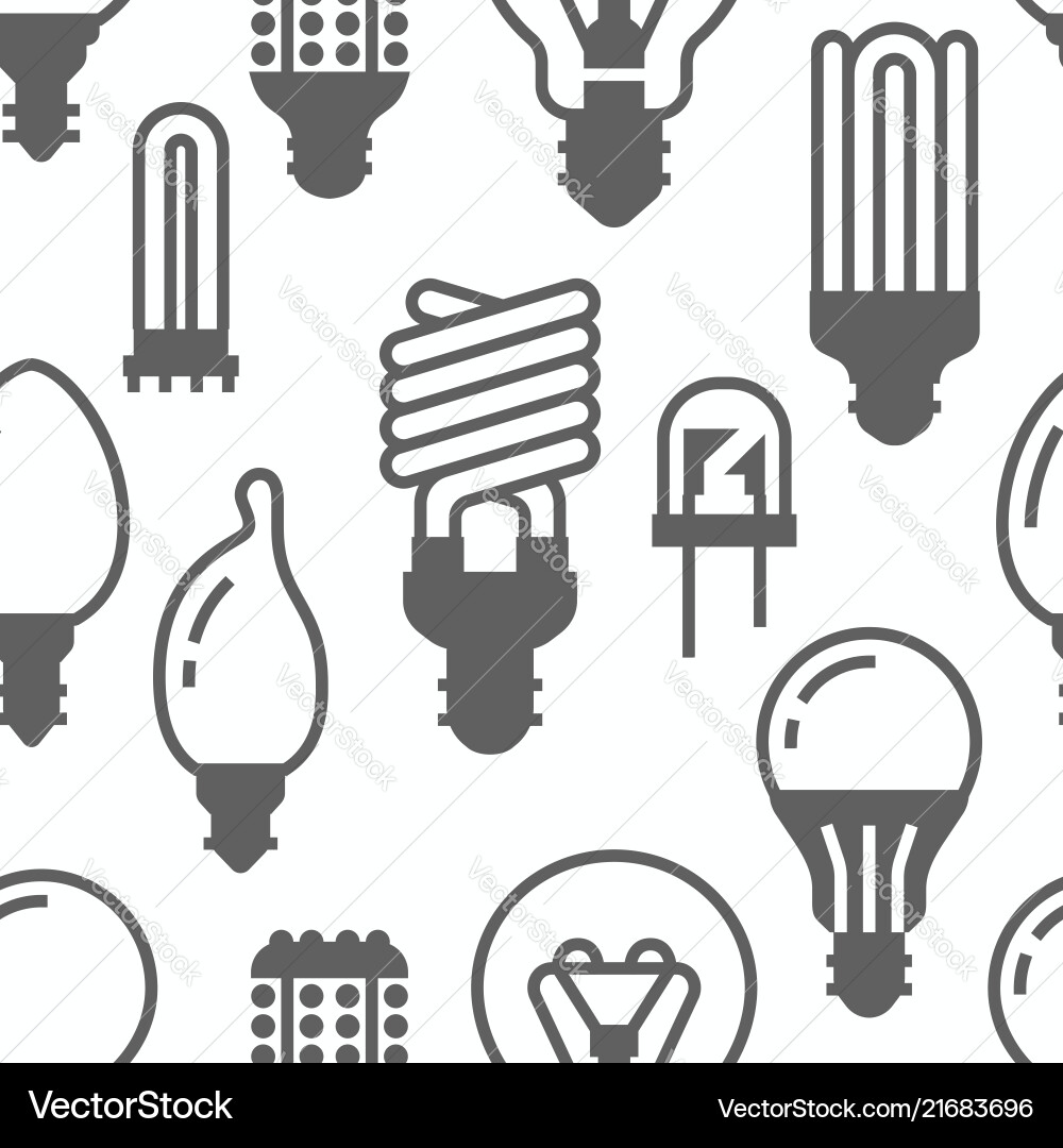 Leuchtmittel nahtloses Muster mit flachen Glyphen-Icons Leuchtmittel nahtloses Muster mit flachen Glyphen-Icons vektorbild