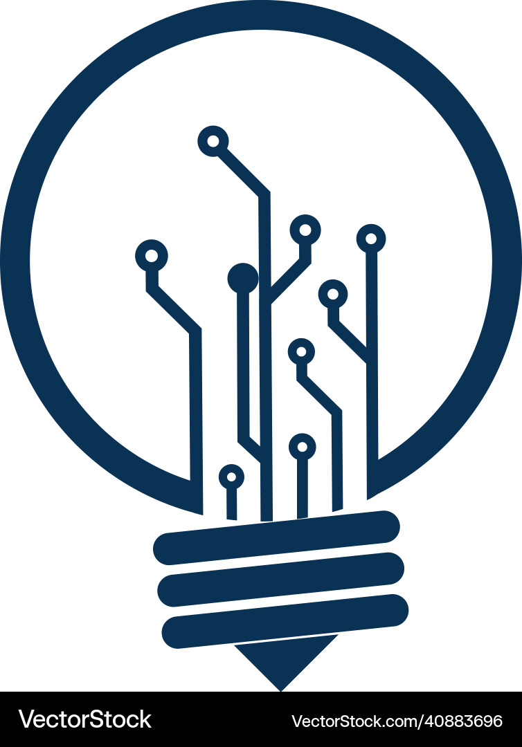 Light bulb idea icon with circuit board inside vector image