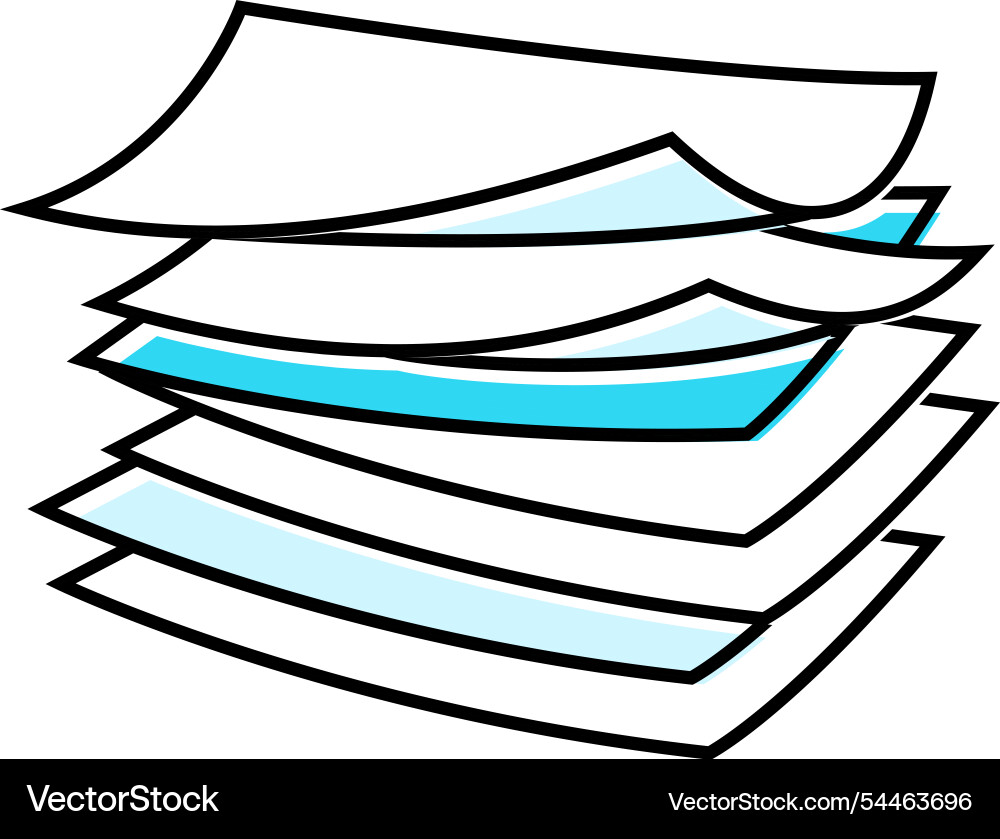 Pages stacked list color icon Vector Image