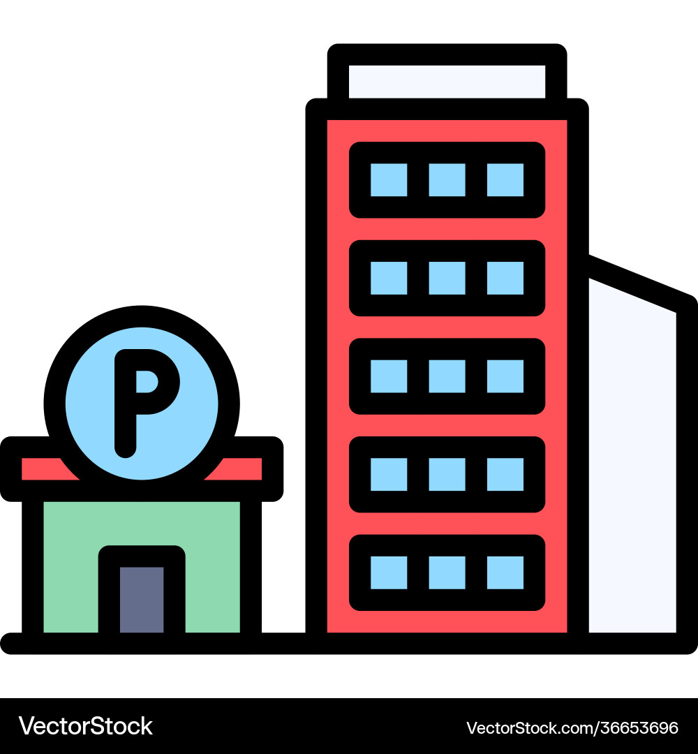Parkplatz für Wohnung Ikone Lot verwandt Vektorbild