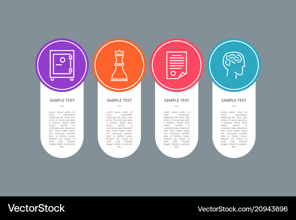 Sample text banner colorful circle with icons Vector Image