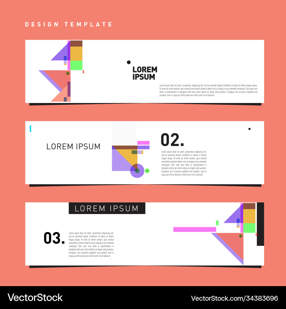 Set abstract banner web design template retro Set abstract banner web design template retro vector image