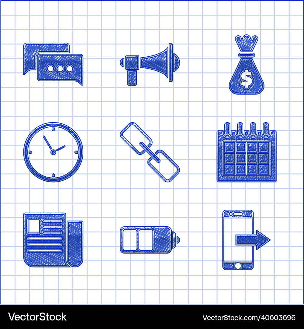 Set chain link battery charge level indicator Vector Image