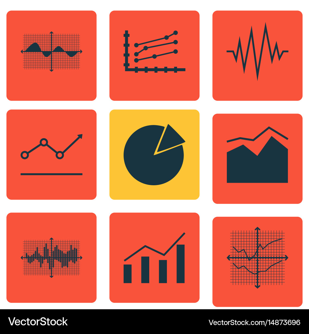 Set of graphs diagrams and statistics icons vector image