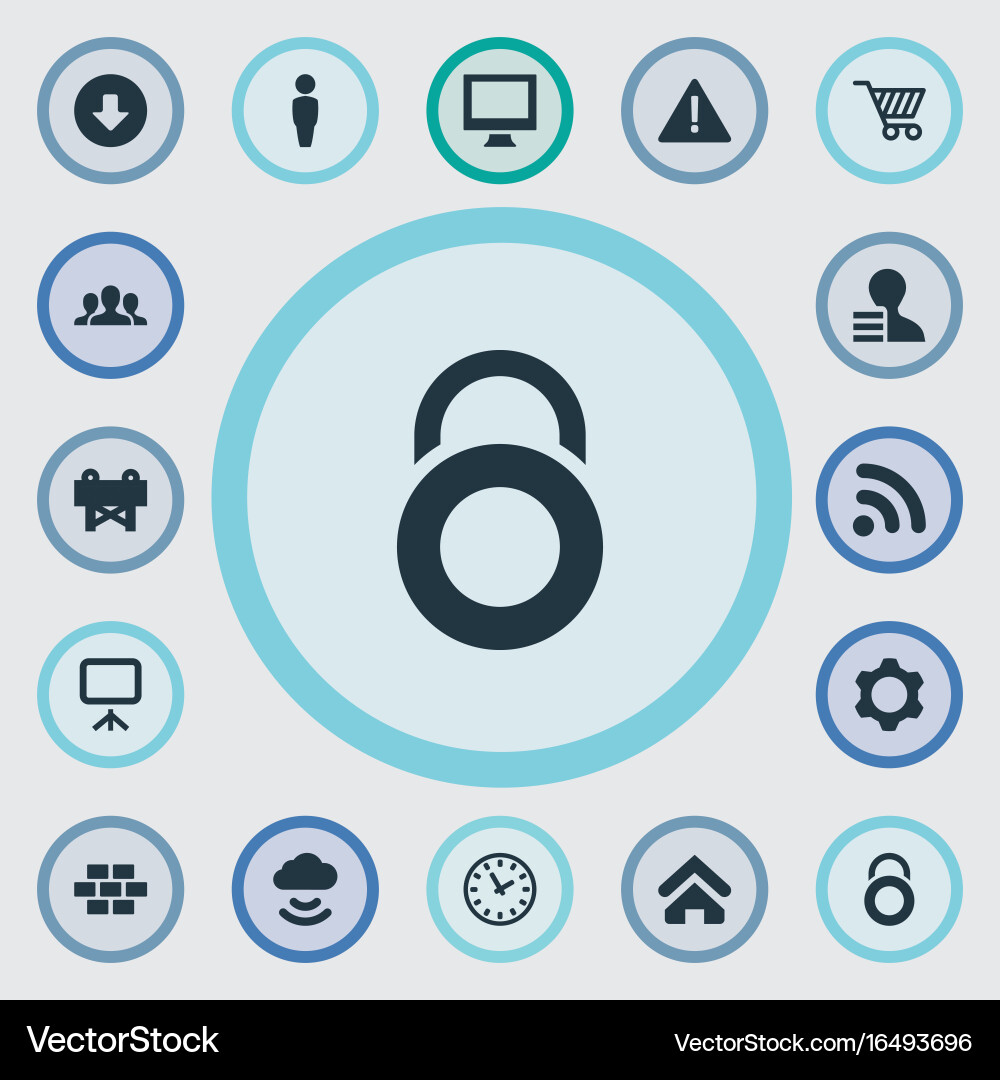 Set of simple interface icons vector image