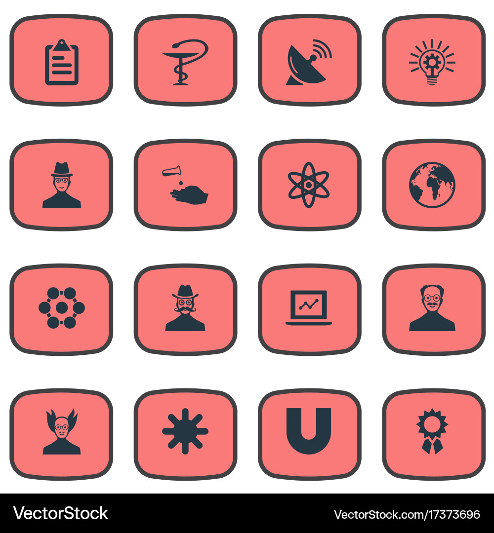Set of simple science icons Vector Image