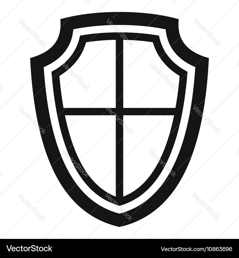 Shield icon in simple style Vector Image