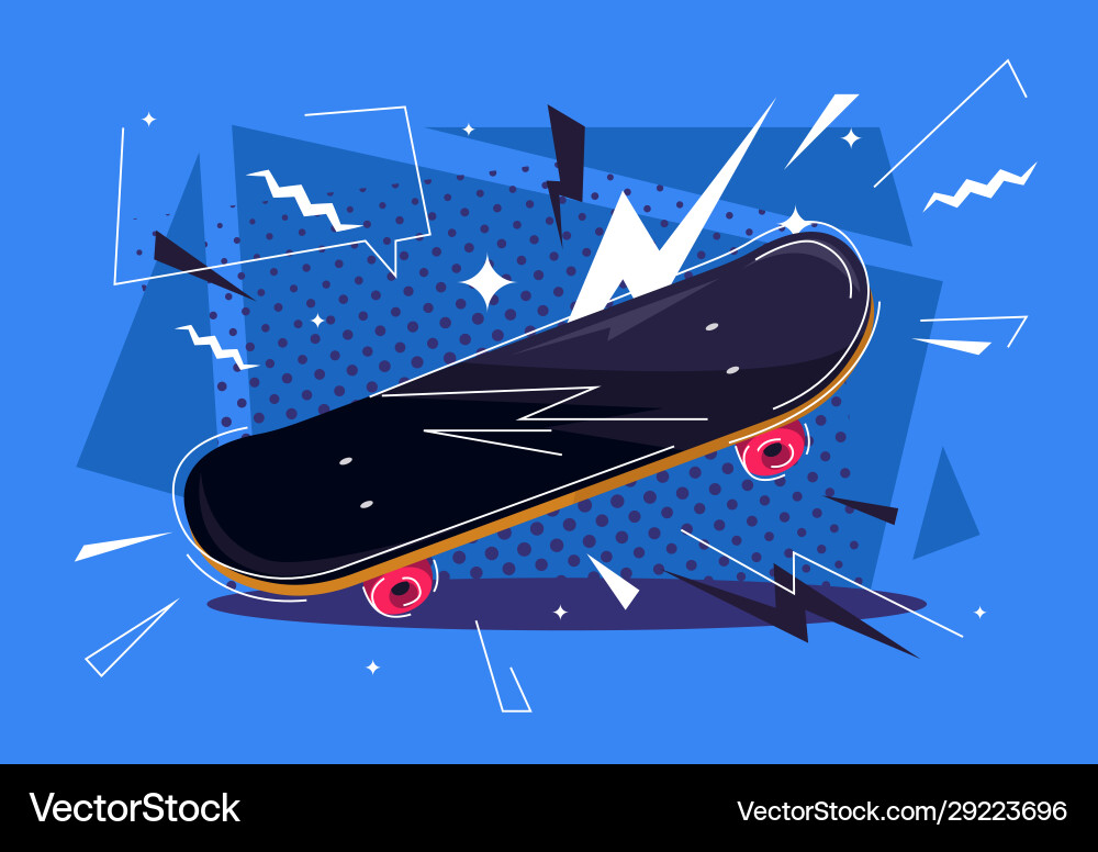 Skateboard in dynamics Vector Image