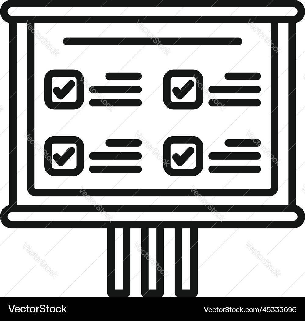 Task board icon outline event time Task board icon outline event time vector image