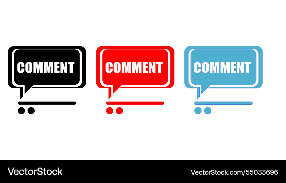 Three colorful comment icons in speech bubbles Vector Image