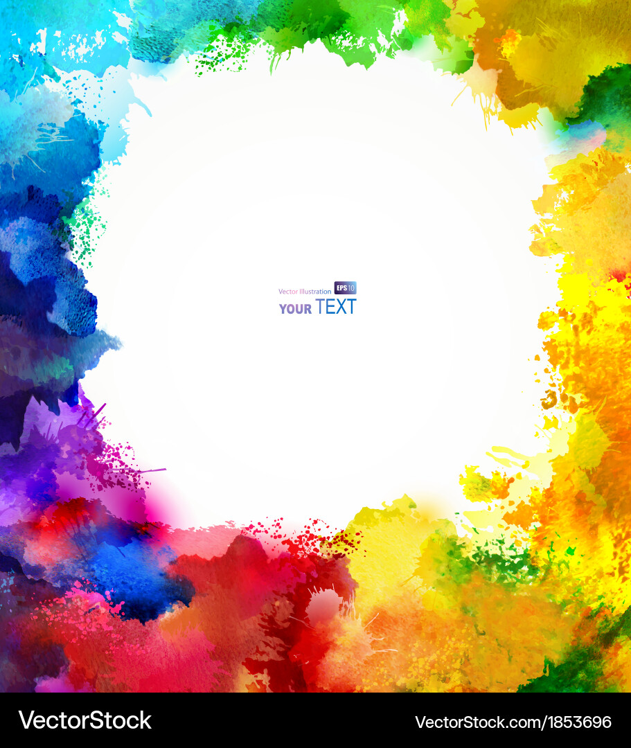 Watercolor Rainbow Blots Vector Image