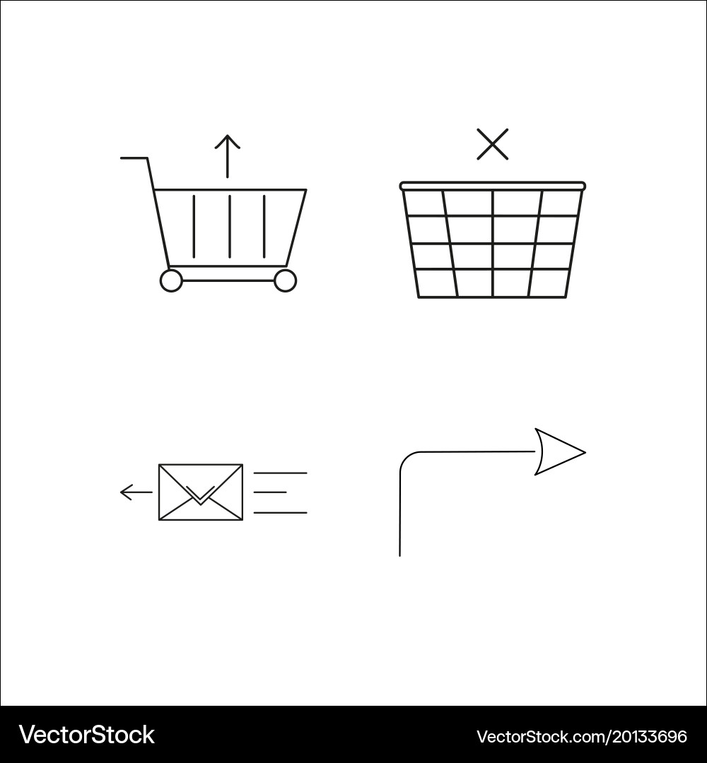 Web simple linear icon setsimple outline icons vector image