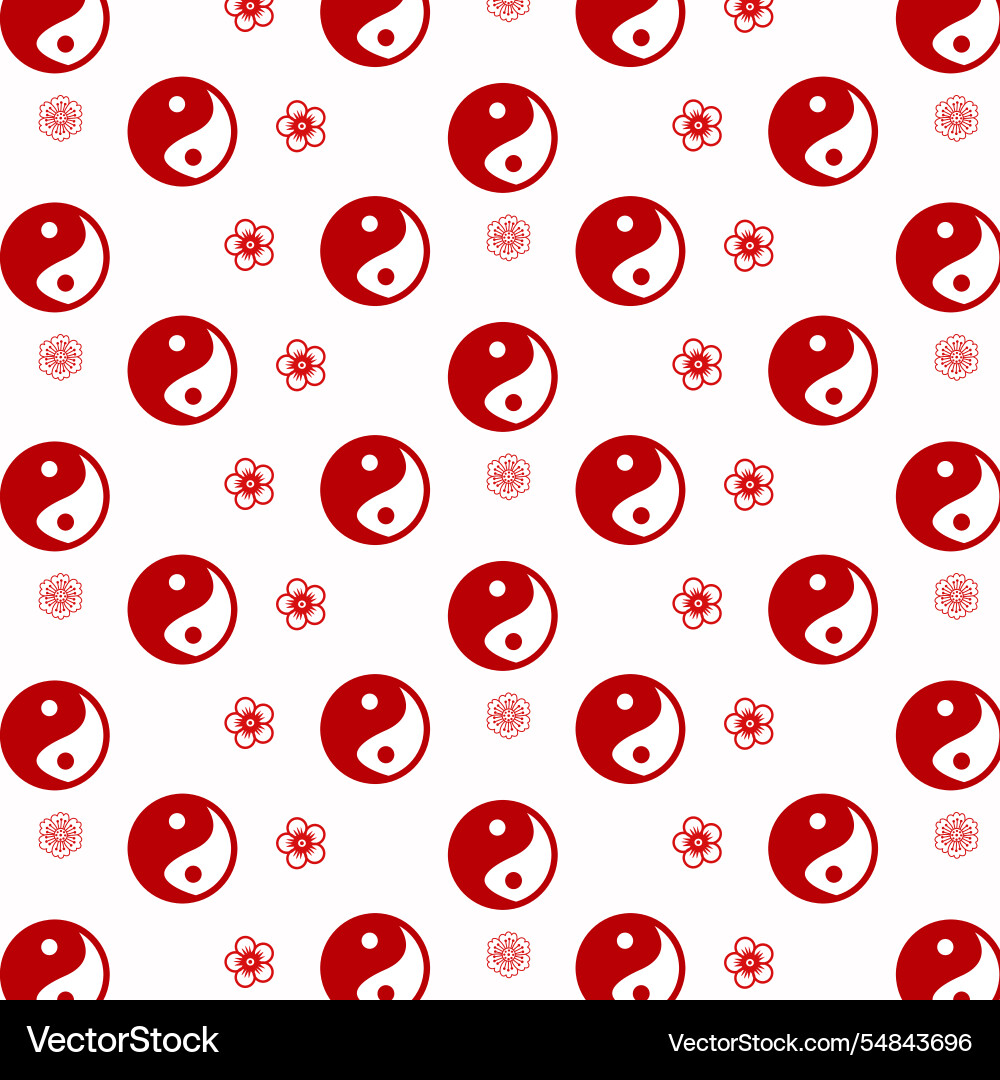 Yin and yang chinese seamless pattern background Vector Image