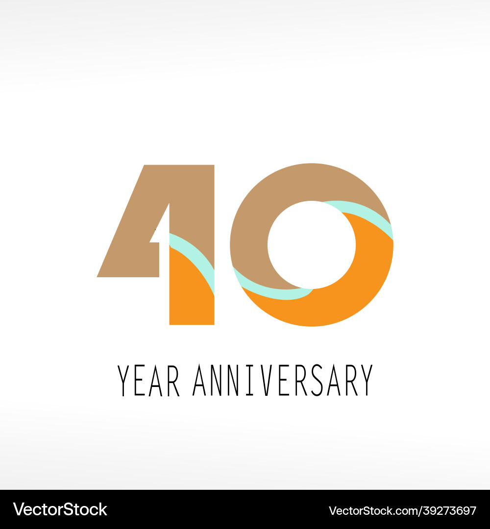40 year anniversary elegant template design 40 year anniversary elegant template design vector image