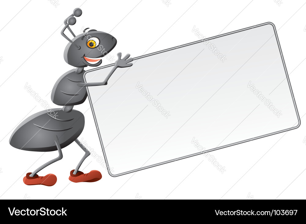 Ant Holding Message Board Vector Image