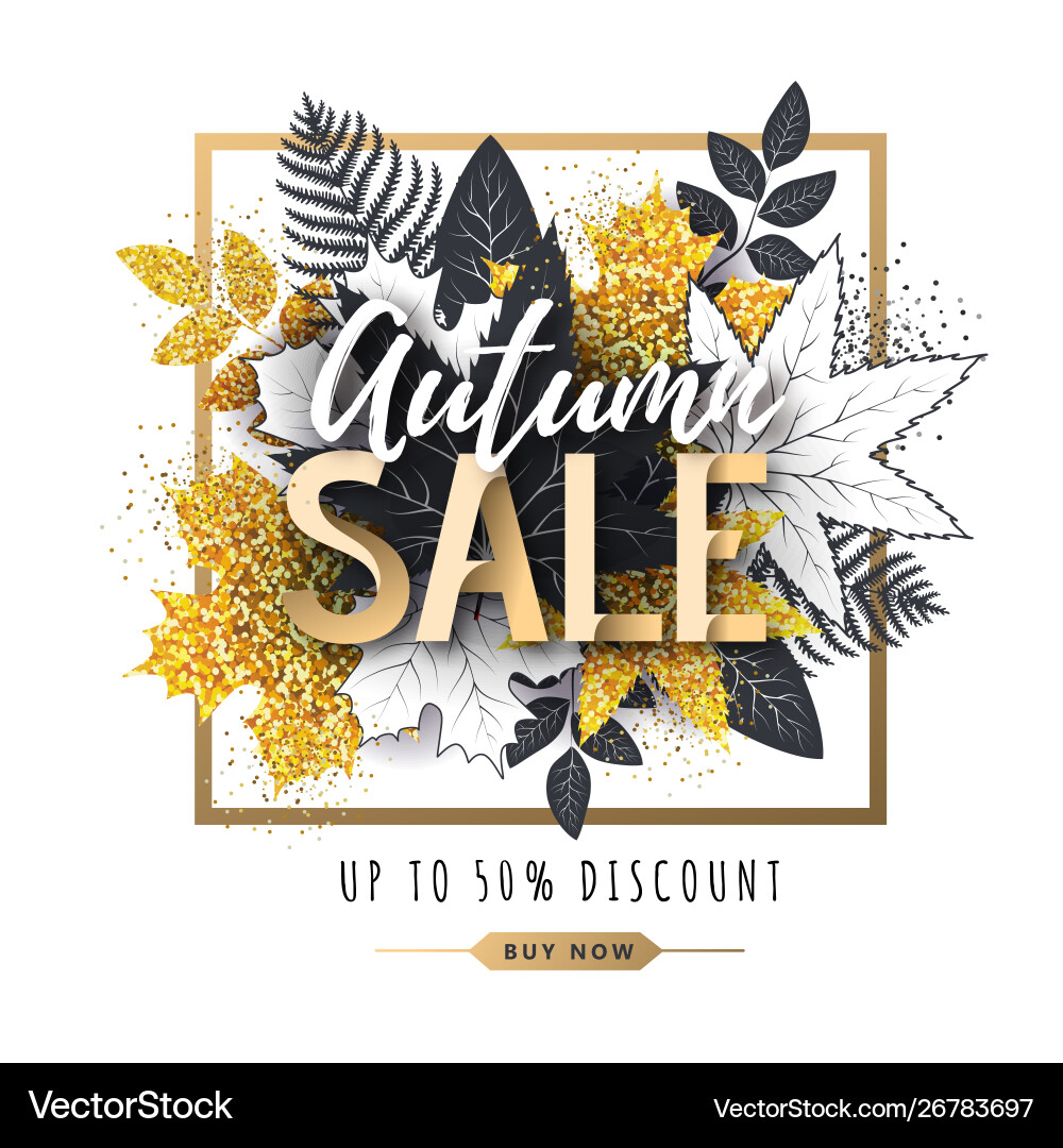 Autumn big sale typography poster with leaves Autumn big sale typography poster with leaves vector image