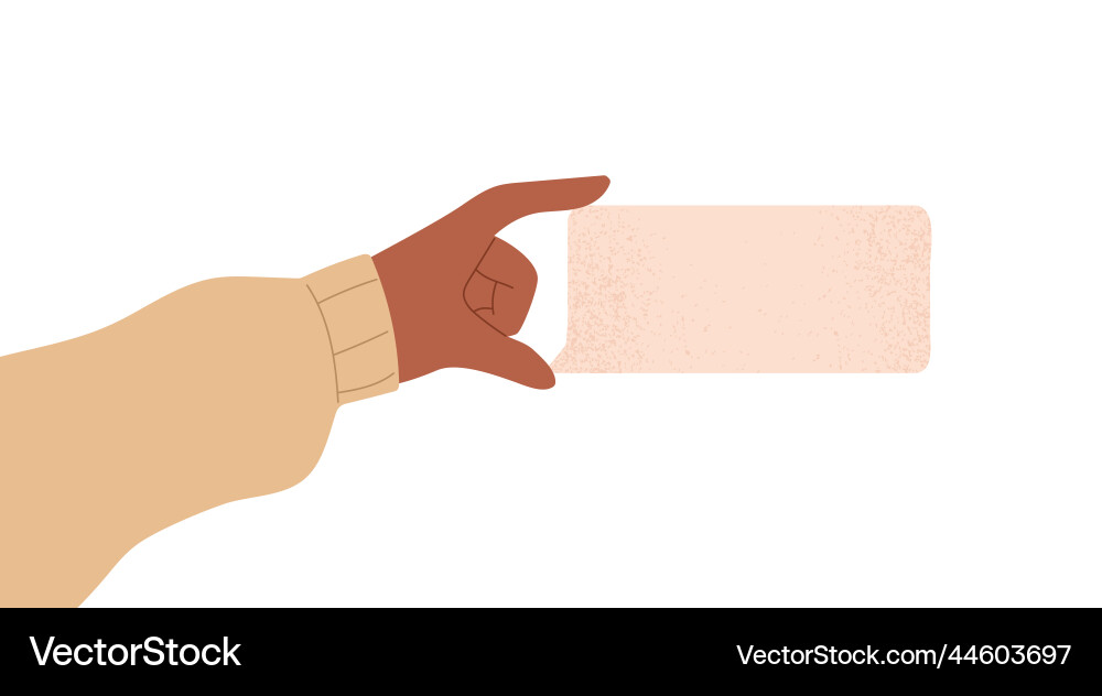 Blank speech bubble in hand empty dialog comment Blank speech bubble in hand empty dialog comment vector image