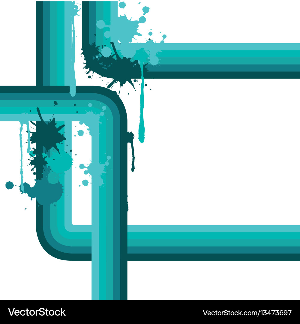 Blue abstract retro lines with splash color Vector Image