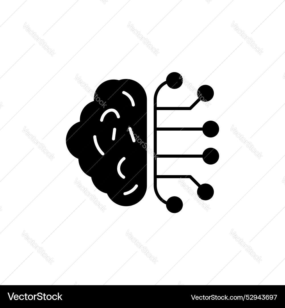 Brain circuit icon set ai symbol artificial Brain circuit icon set ai symbol artificial Vector Image