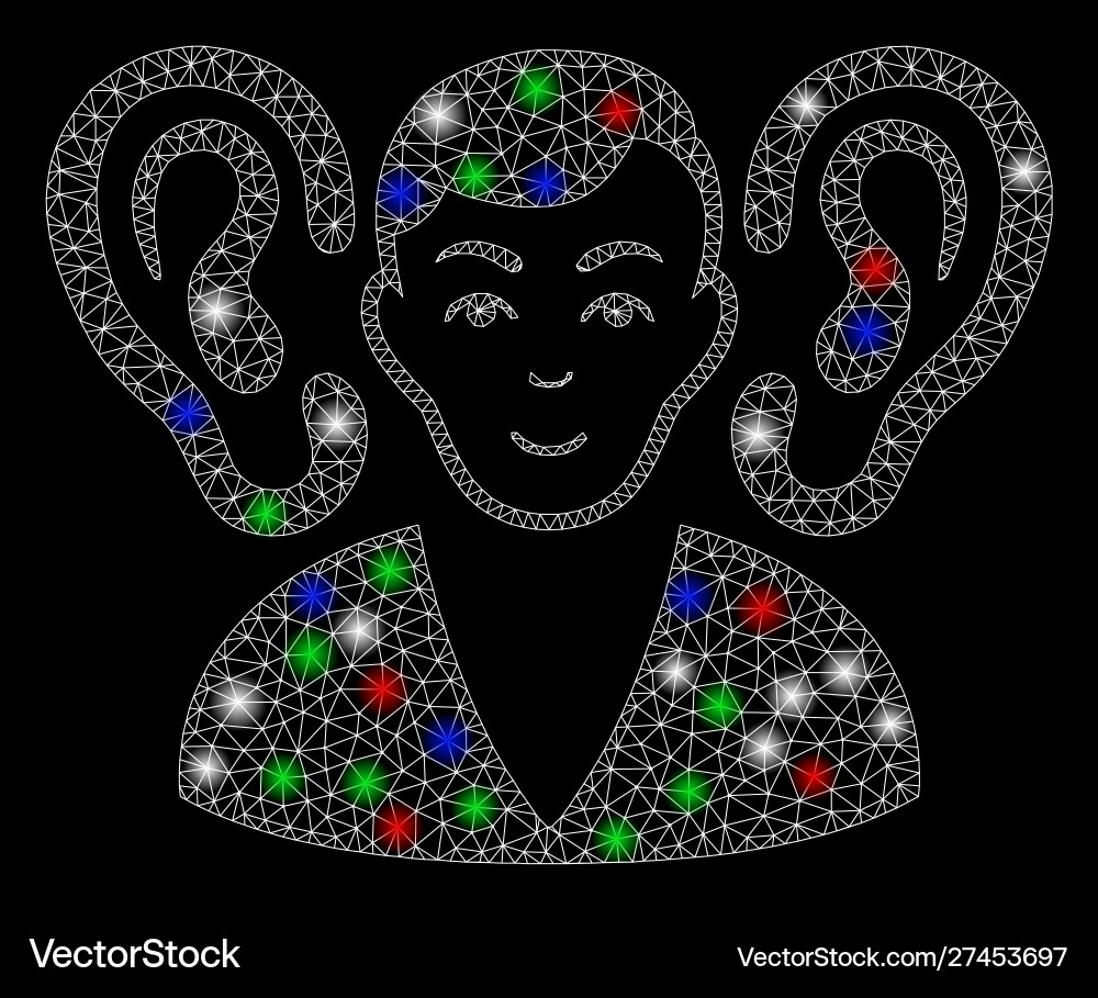 Bright mesh network listener with flash spots Vector Image