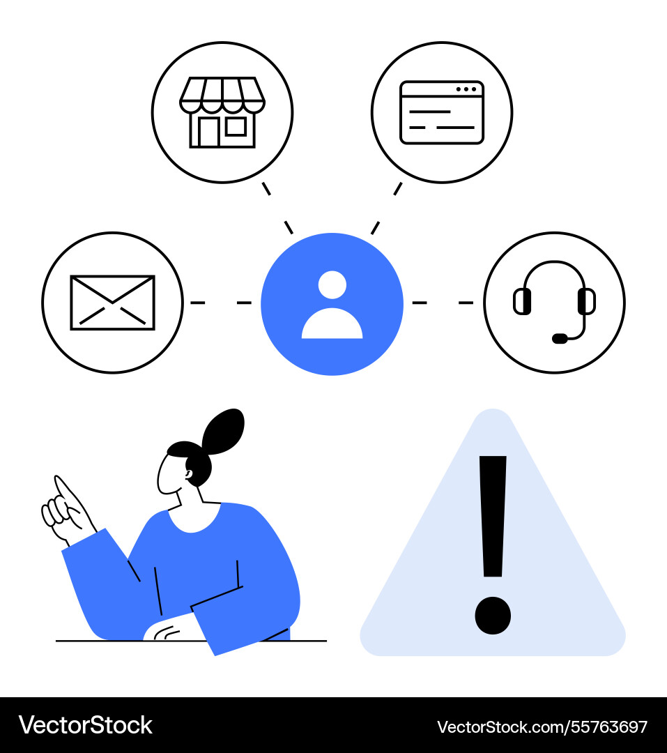 Centralized user communication channels with email Centralized user communication channels with email vector image