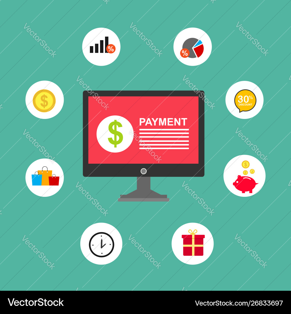 Concept online and mobile payments for web page Concept online and mobile payments for web page vector image
