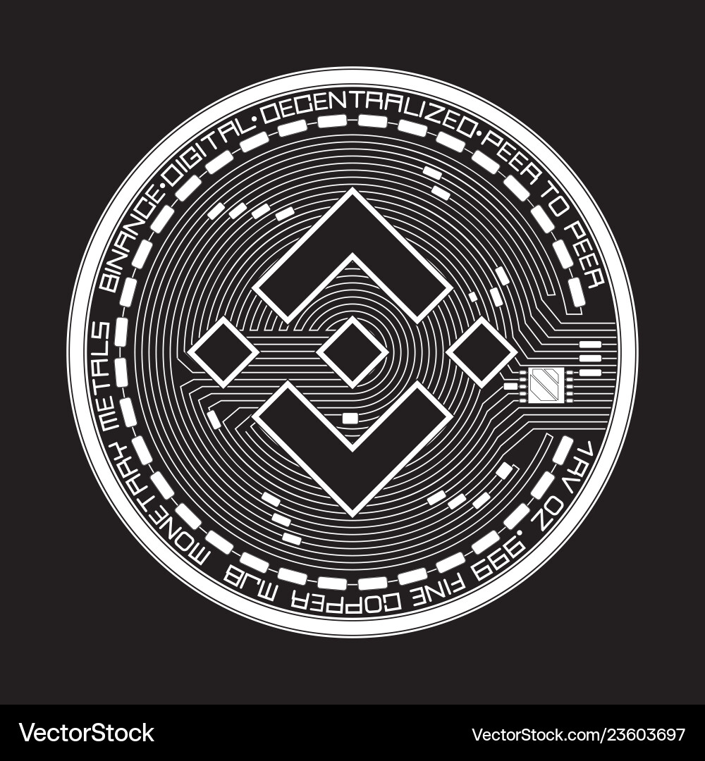 Crypto currency binance black and white symbol – Royalty-Free Vector |  VectorStock