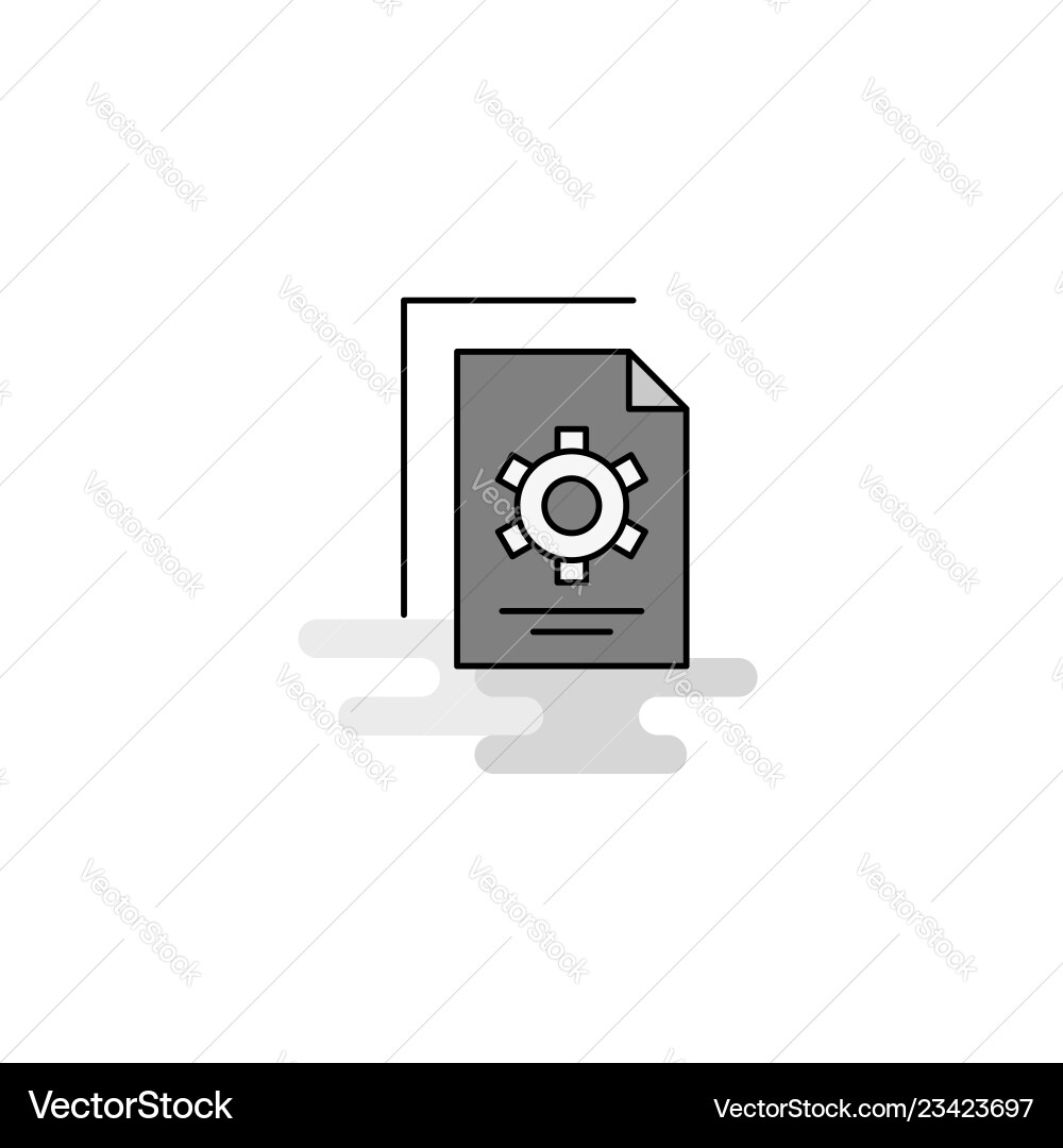 Document Setting Web Icon - Flat Line vector image