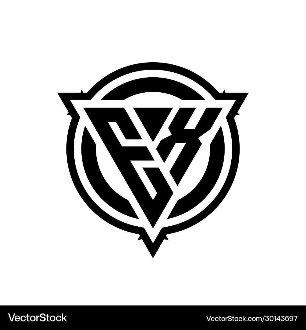 Ex logo with triangle shape and circle Ex logo with triangle shape and circle Vector Image