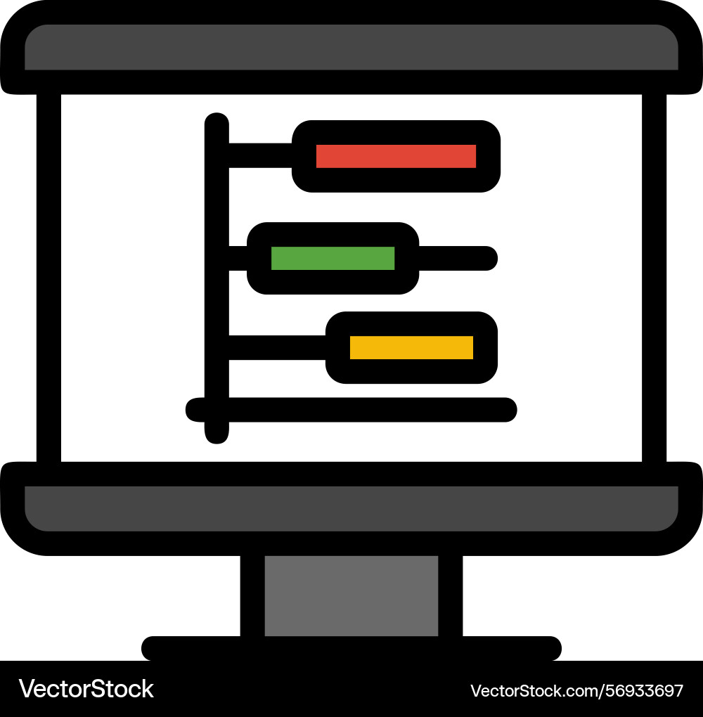 Gantt chart line filled style icon design Vector Image