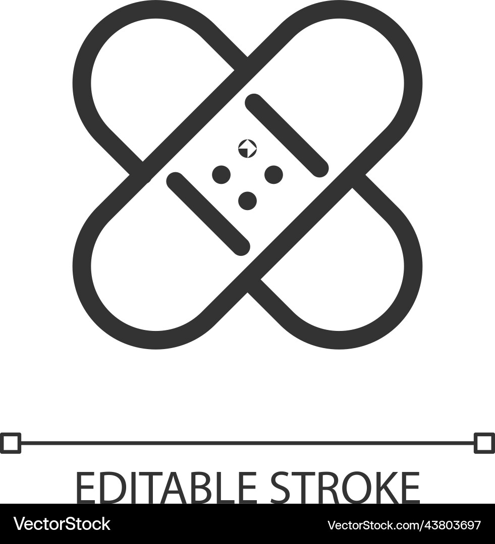 Healing patch pixel perfect linear ui icon Healing patch pixel perfect linear ui icon vector image