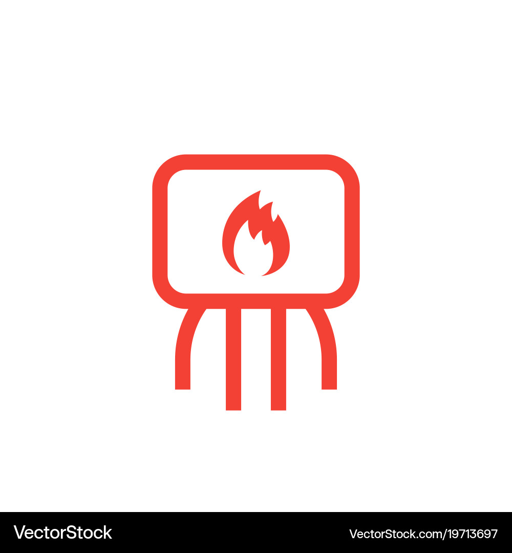 Heating system icon on white Royalty Free Vector Image