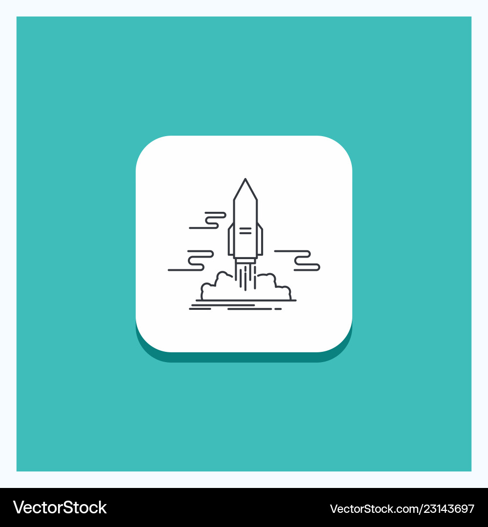 Round button for launch publish app shuttle space Round button for launch publish app shuttle space vector image