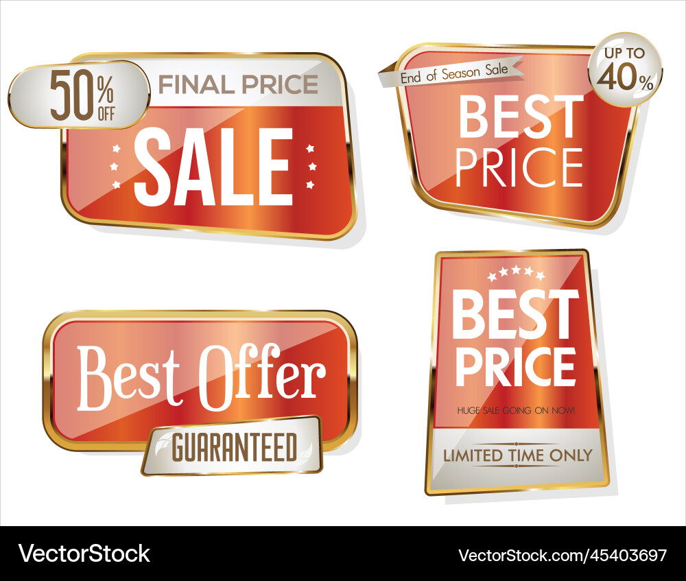 Super Verkauf Gold und weiße Retro Badges Etiketten Super Verkauf Gold und weiße Retro Badges Etiketten vektorbild