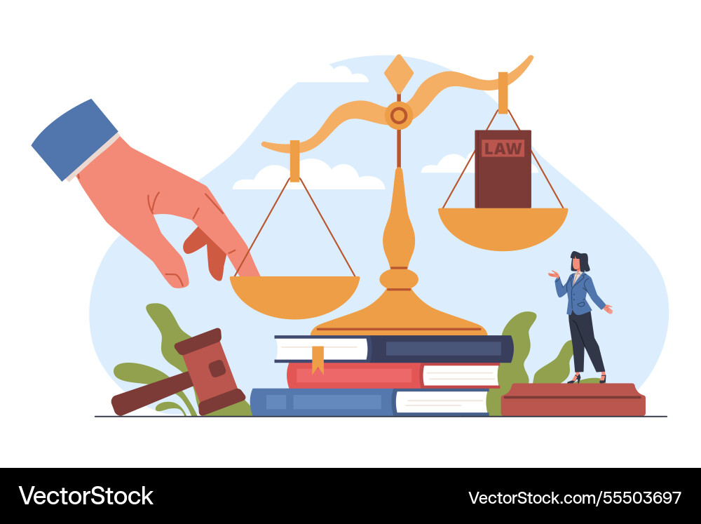 Unrechtmäßiger Einfluss auf die Justiz Unrechtmäßiger Einfluss auf die Justiz vektorbild