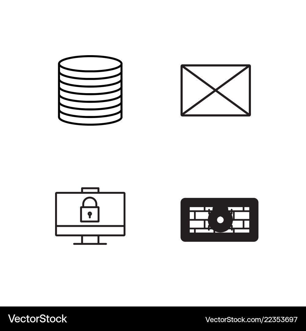 Web simple outlined icons set vector image