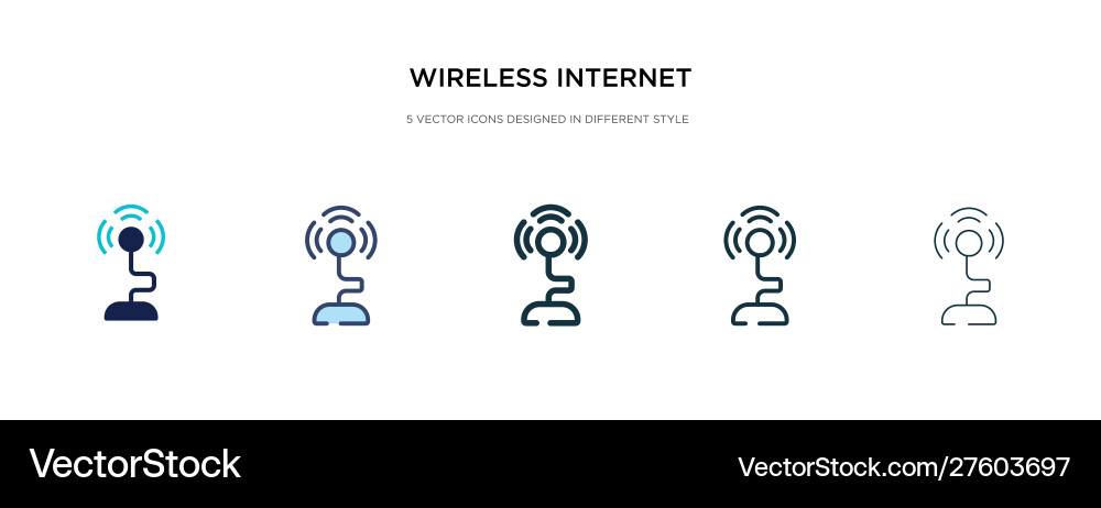 Wireless internet connection icon in different Wireless internet connection icon in different vector image