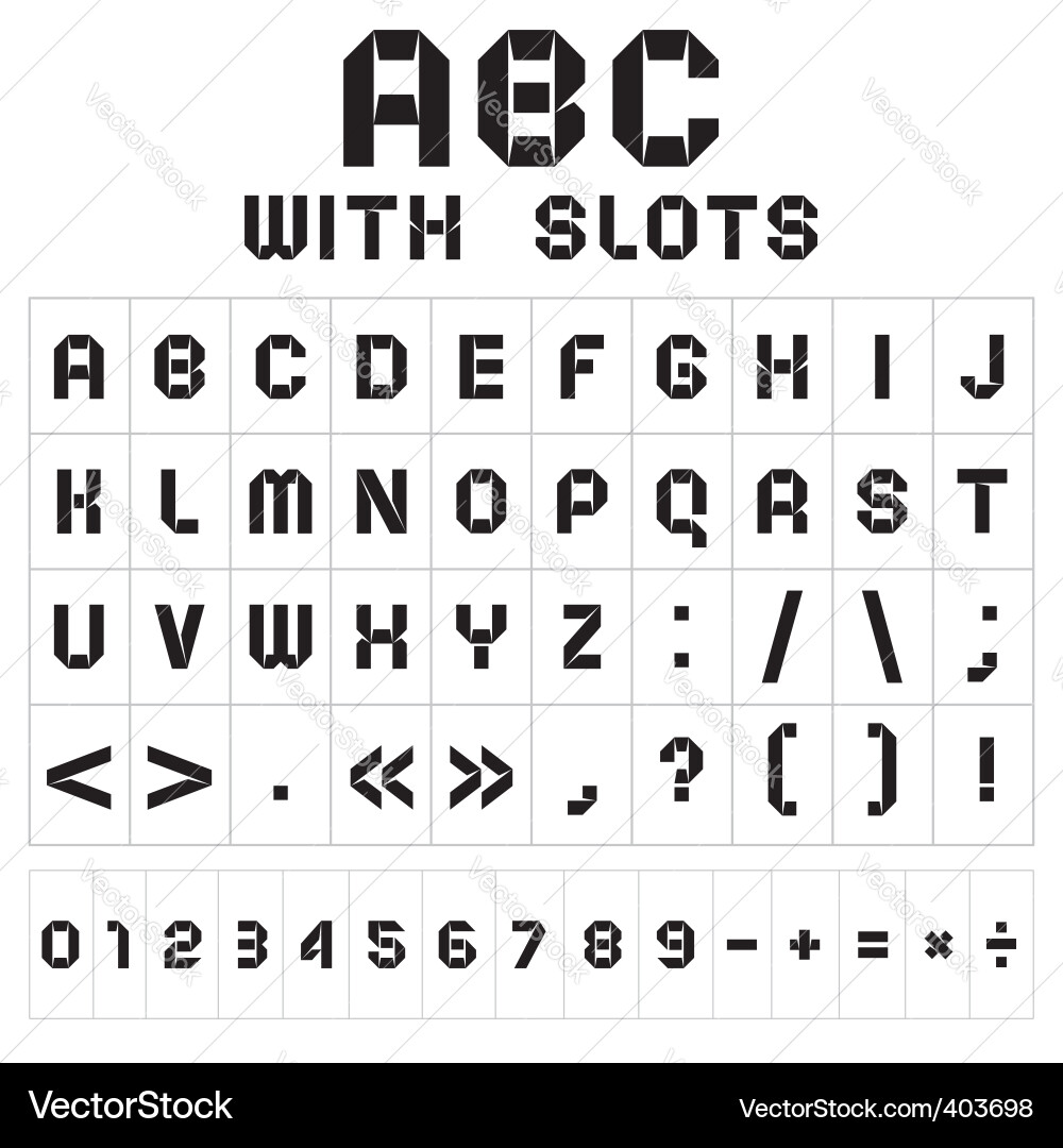 Alphabet Slot Font vector image