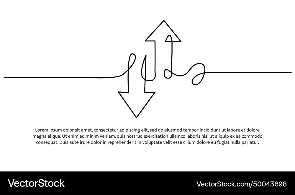 Continuous line design of arrows pointing up Continuous line design of arrows pointing up vector image