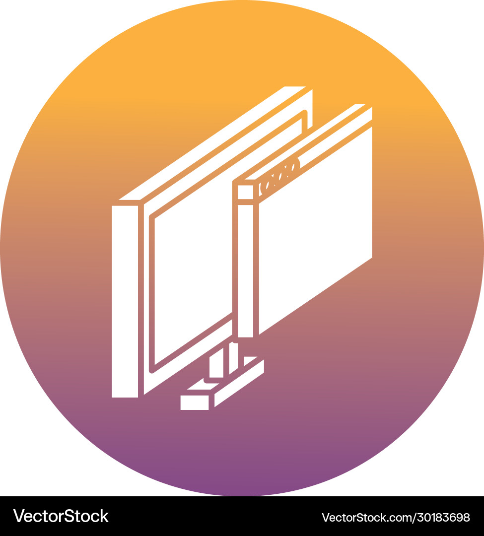 Desktop with webpage template block style icon Vector Image