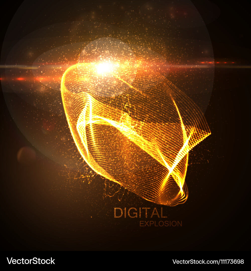 Digital Neon Particle Burst vector image