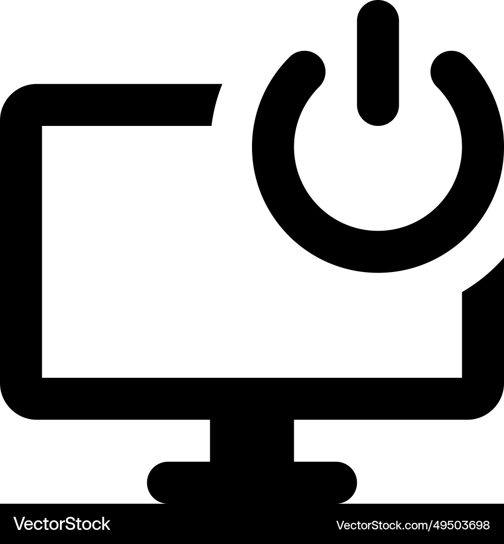 Display screen with an integrated power button vector image