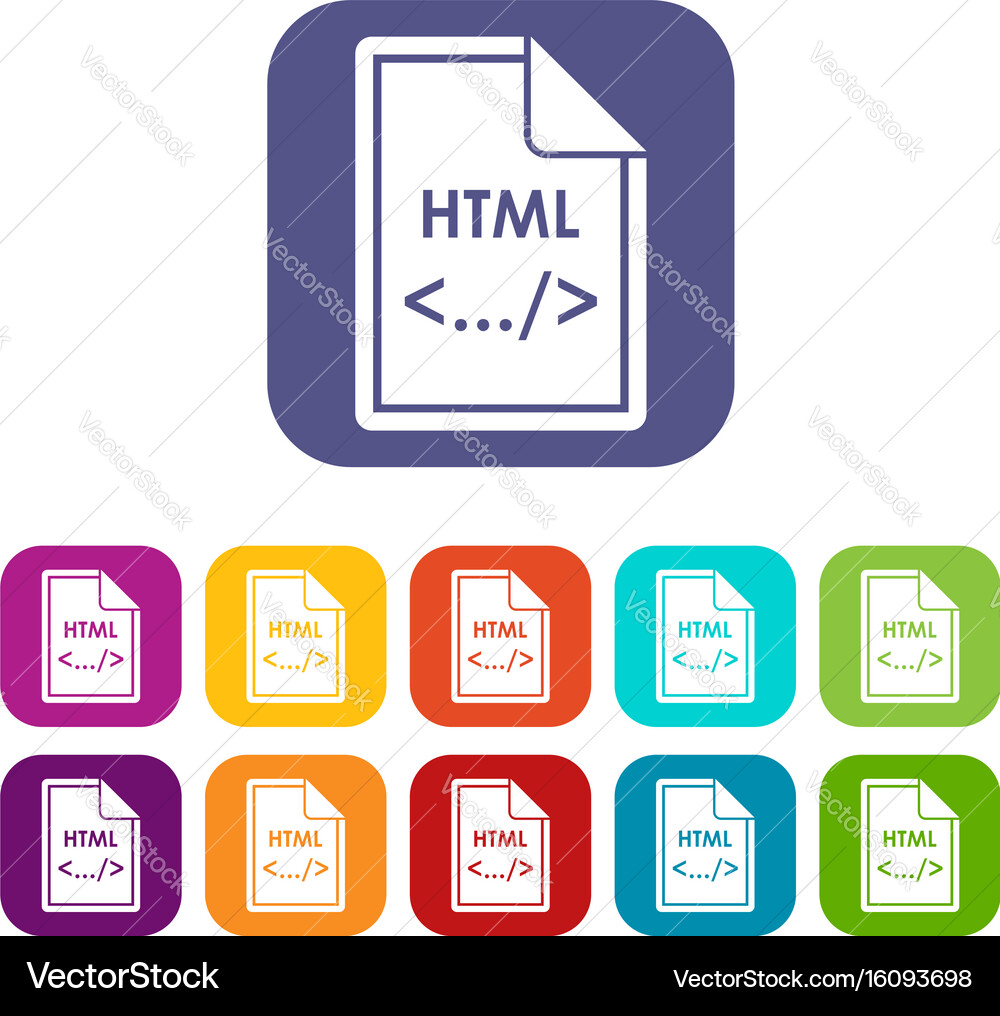 File html icons set vector image