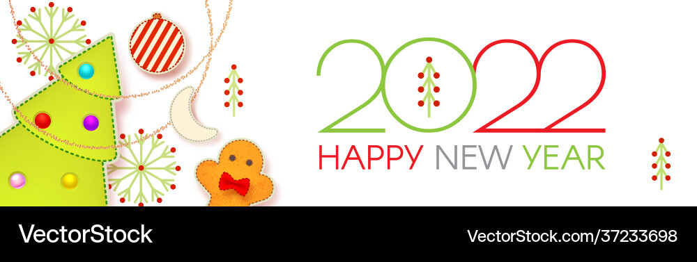 Frohes 2022 neues Jahr Weihnachten niedliche Design Vorlage Vektorbild