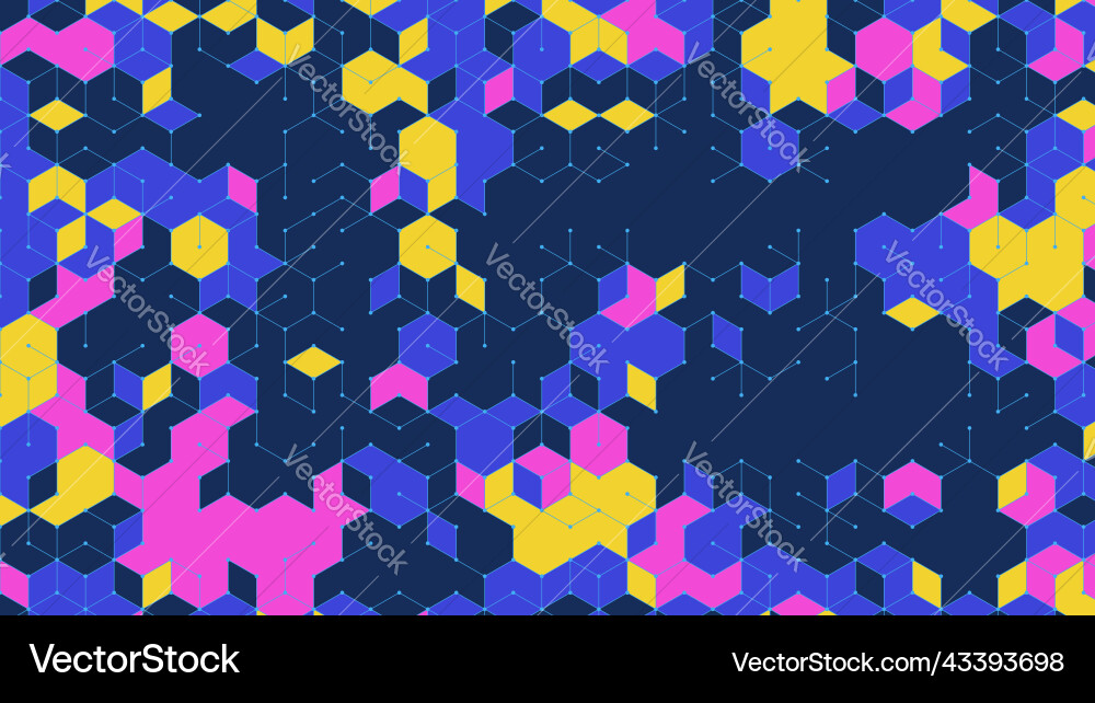 Geometric pattern with cubes and hexagons Vector Image