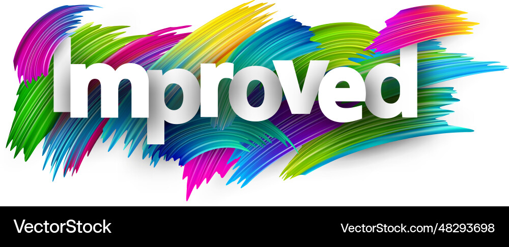 Improved paper word sign with colorful spectrum Improved paper word sign with colorful spectrum vector image