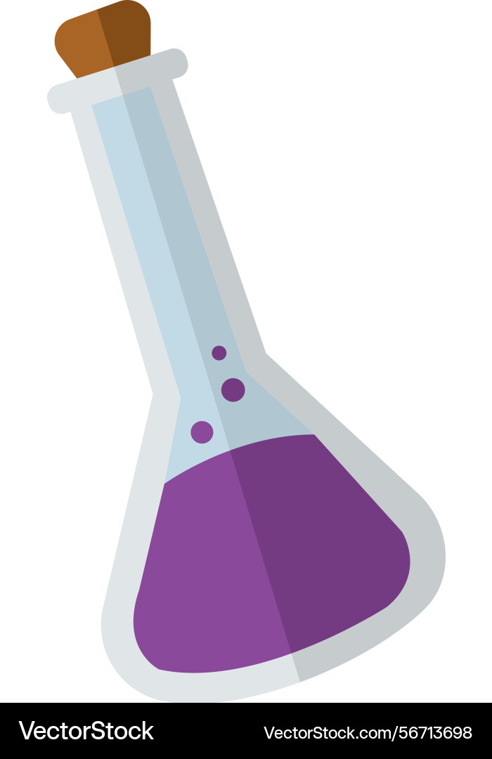 Lab flask with liquid vector image