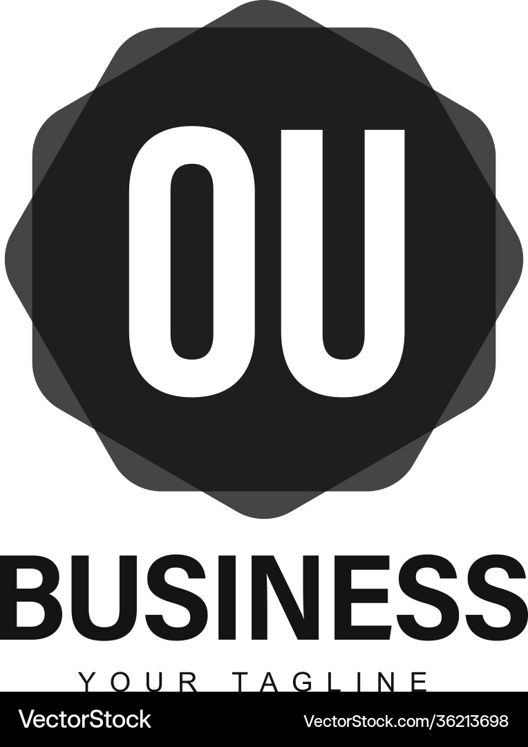 Ou initial a logo design with abstract style Vector Image