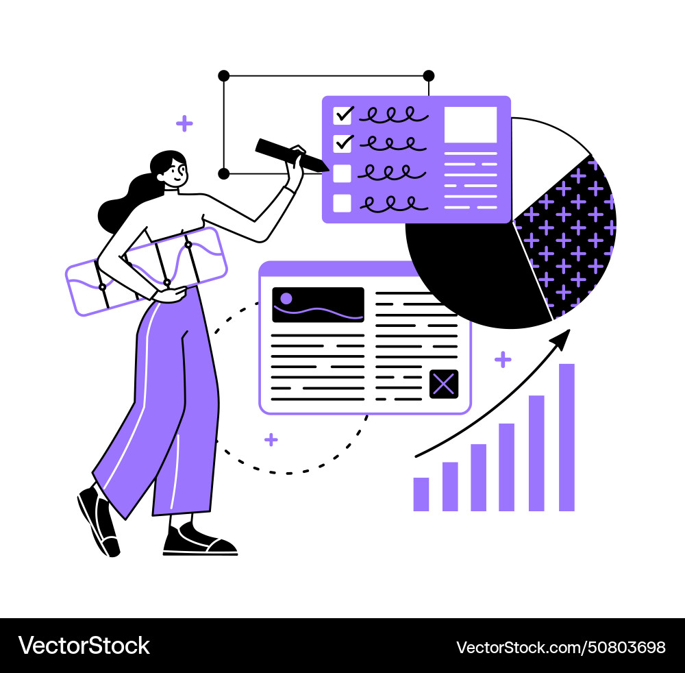 Person is working with data Royalty Free Vector Image